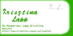 krisztina lapp business card